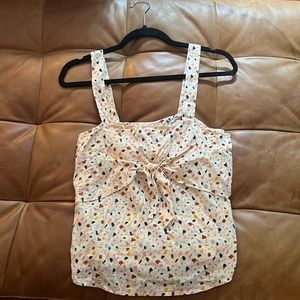 Madewell Tie-Front Cami Top in Terrazzo